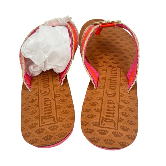 Juicy Couture Fay Thong Sandals Maderin Pop Palm Tree Rhinestones Sz. 7 NWT - Picture 5 of 10